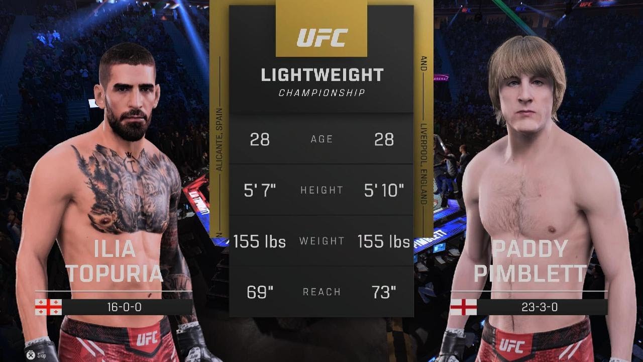 ilia Topuria VS Paddy Pimblett UFC 321 (FULL FIGHT)