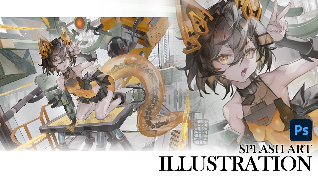 Splashart Illustration | Draw with me | Photoshop x Blender