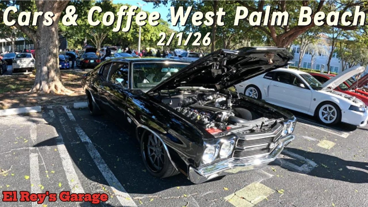 Cars and Coffee West Palm Beach 2/1/26. Coldest ever! Still a huge turnout