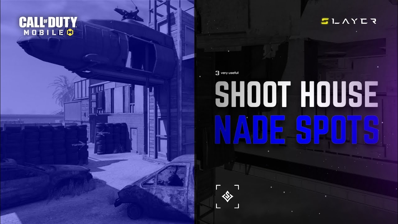 SHOOT HOUSE NADE SPOTS || BEST NADE SPOTS || COD : MOBILE