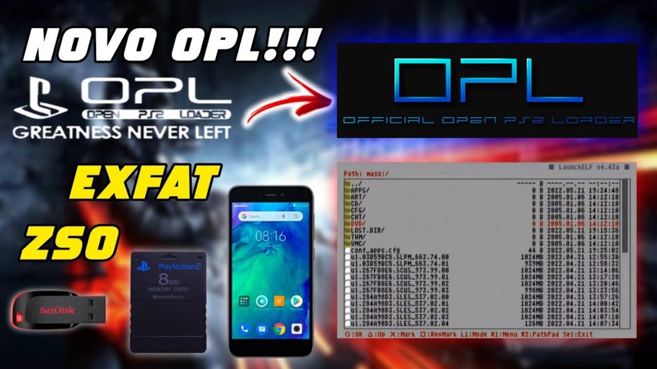 NOVO OPL!!! Suporta ExFat e ZSO + TRADUÇÃO, Como ATUALIZAR Pelo Celular SEM ERRO! PS2