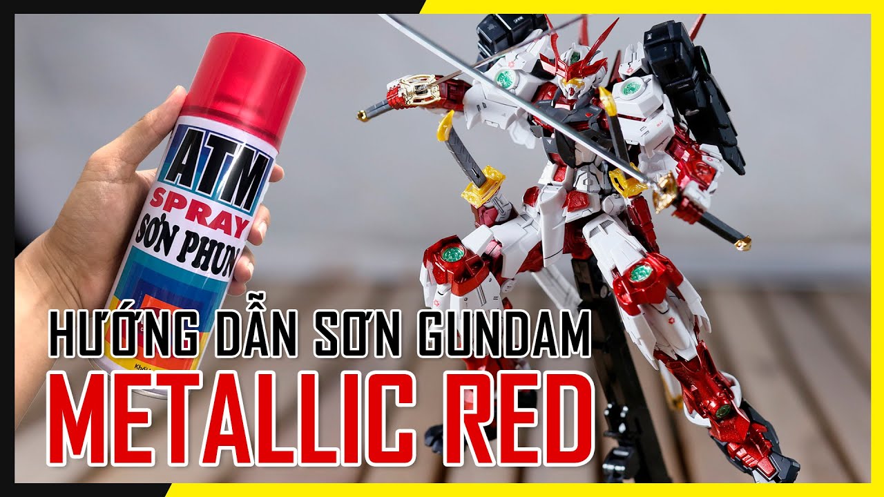 Cách sơn đỏ metallic bằng sơn phun ATM cho Gundam Sengoku Astray MG 1/100 | Build Fighters