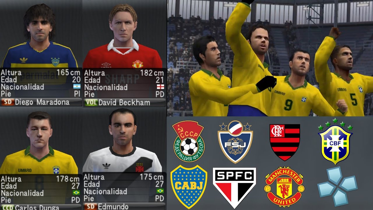BAIXE AGORA MESMO!!! PES 2008 LEGENDS COM VÁRIOS TIMES E SELEÇÕES CLÁSSICAS PARA ANDROID (PSP)