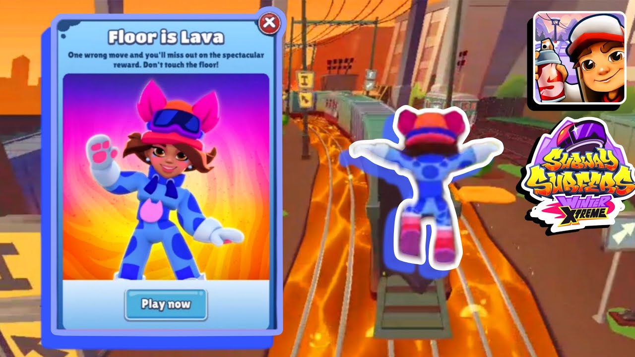 Subway Surfers Winter Extreme Floor is Lava With New Rebecca Roar Purrfection Outfit