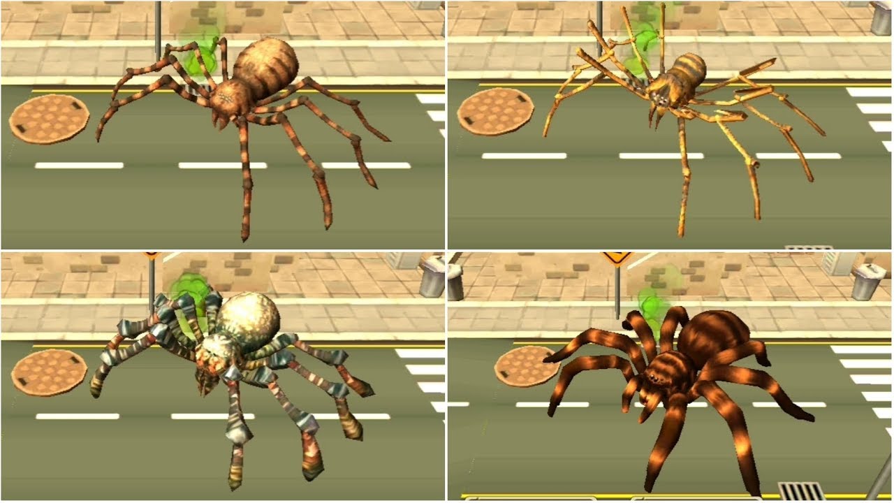 Spider Simulator Amazing City | First 4 Spiders