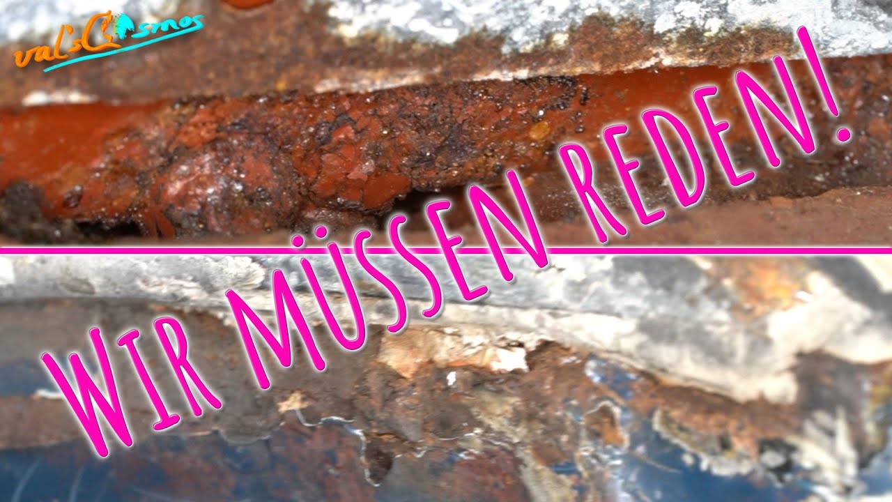 Rost am Übergang zwischen Karosserie und Westfalia Hochdach im Detail