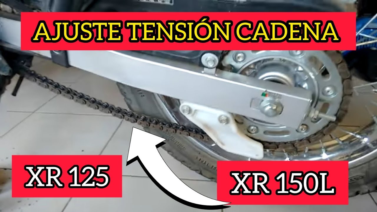 Como estirar tensar ajustar cadena de moto Honda XR 150 XR 125