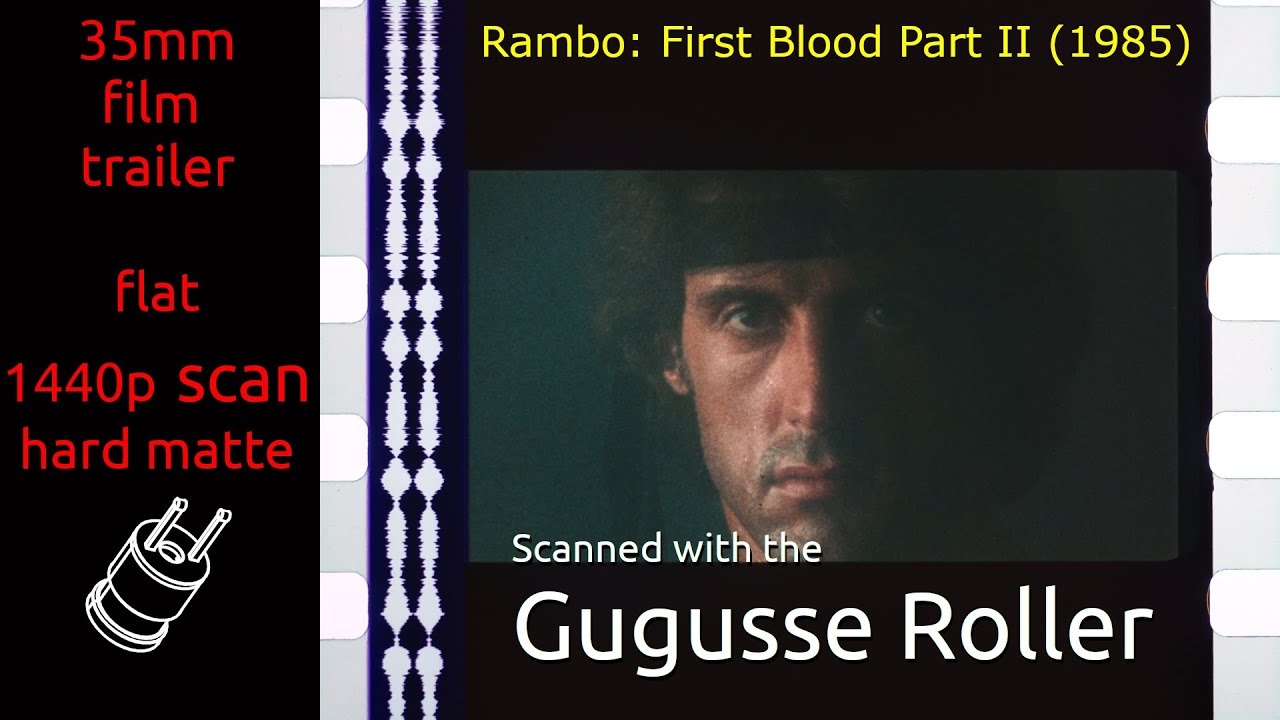 Rambo: First Blood Part II (1985) 35mm film teaser trailer, flat hard matte