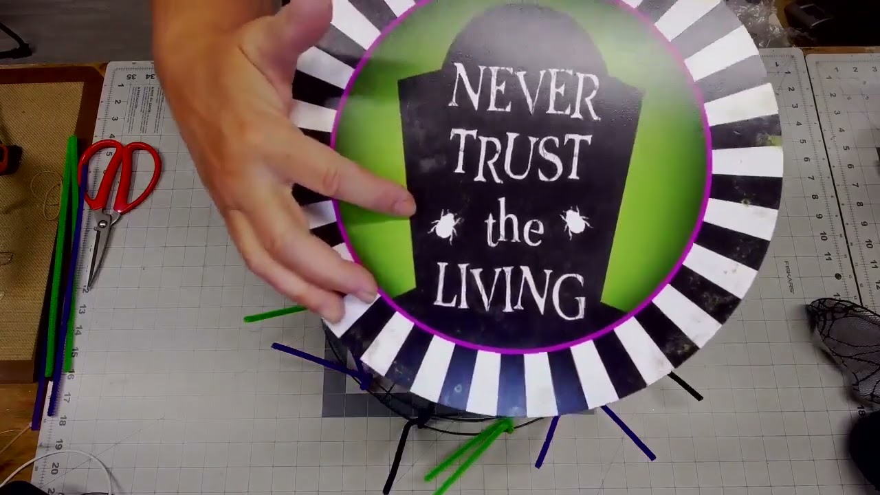 How to Make a Never Trust the Living Halloween Movie Inspired Wreath Tutorial