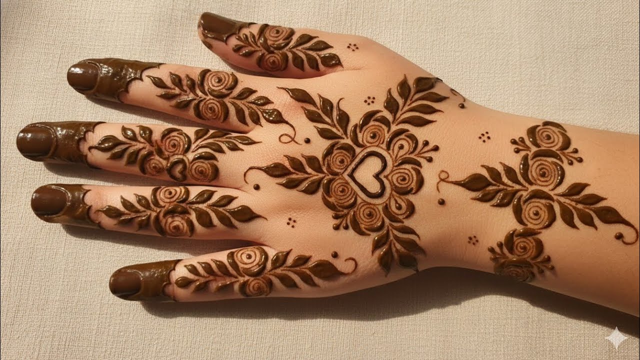 Mehindi course  class 11  Heart shape latest pacts
