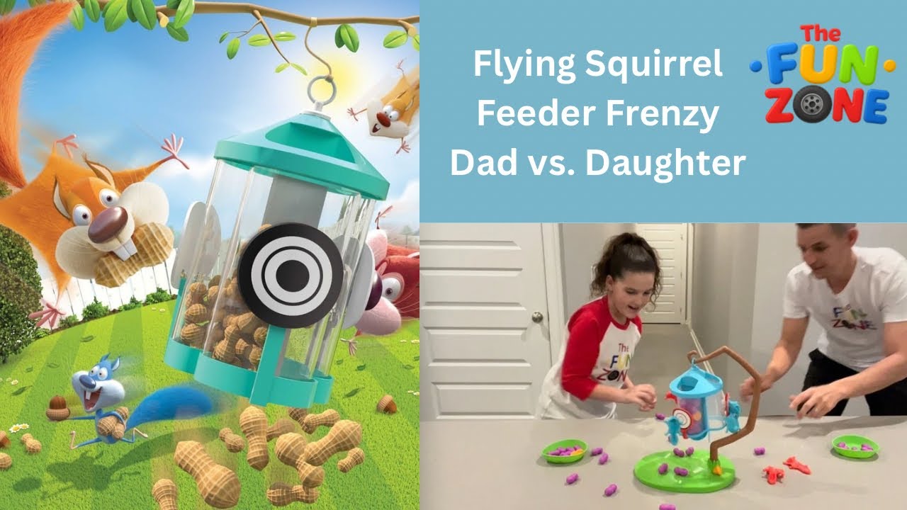 DAD VS DAUGHTER! 🐿️ Flying Squirrels Feeder Frenzy Challenge!