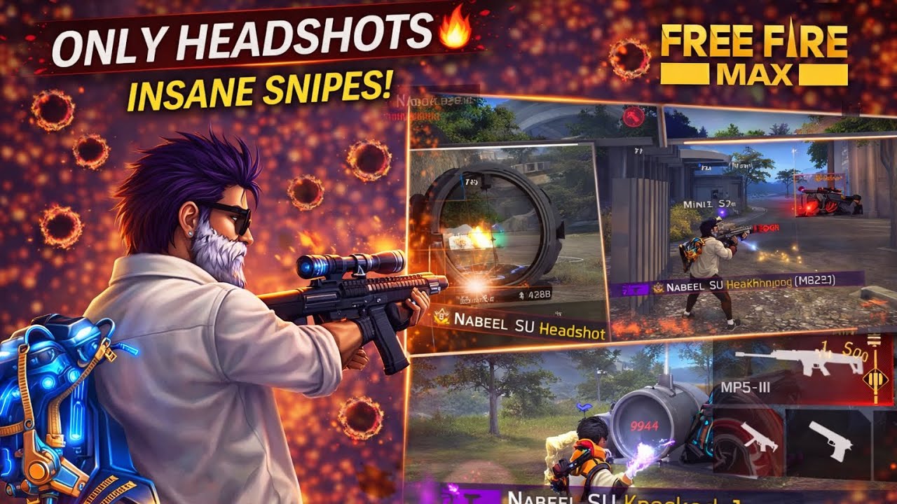 Only Headshots with Insane Snipes | Free Fire MAX Gameplay