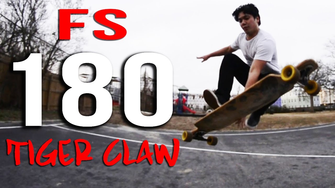 How To Longboard: 180 Tiger Claw Freestyle Dance Trick Tip (EASY)