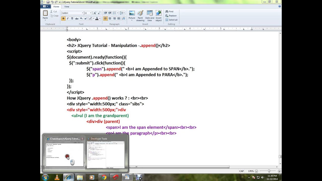 JQUERY APPEND METHOD DEMO