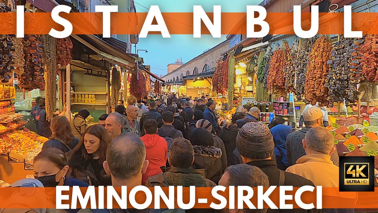 ISTANBUL TURKEY 2022 EMINONU BAZAAR,SIRKECI WALKING TOUR | 16 DECEMBER | 4K UHD 60FPS