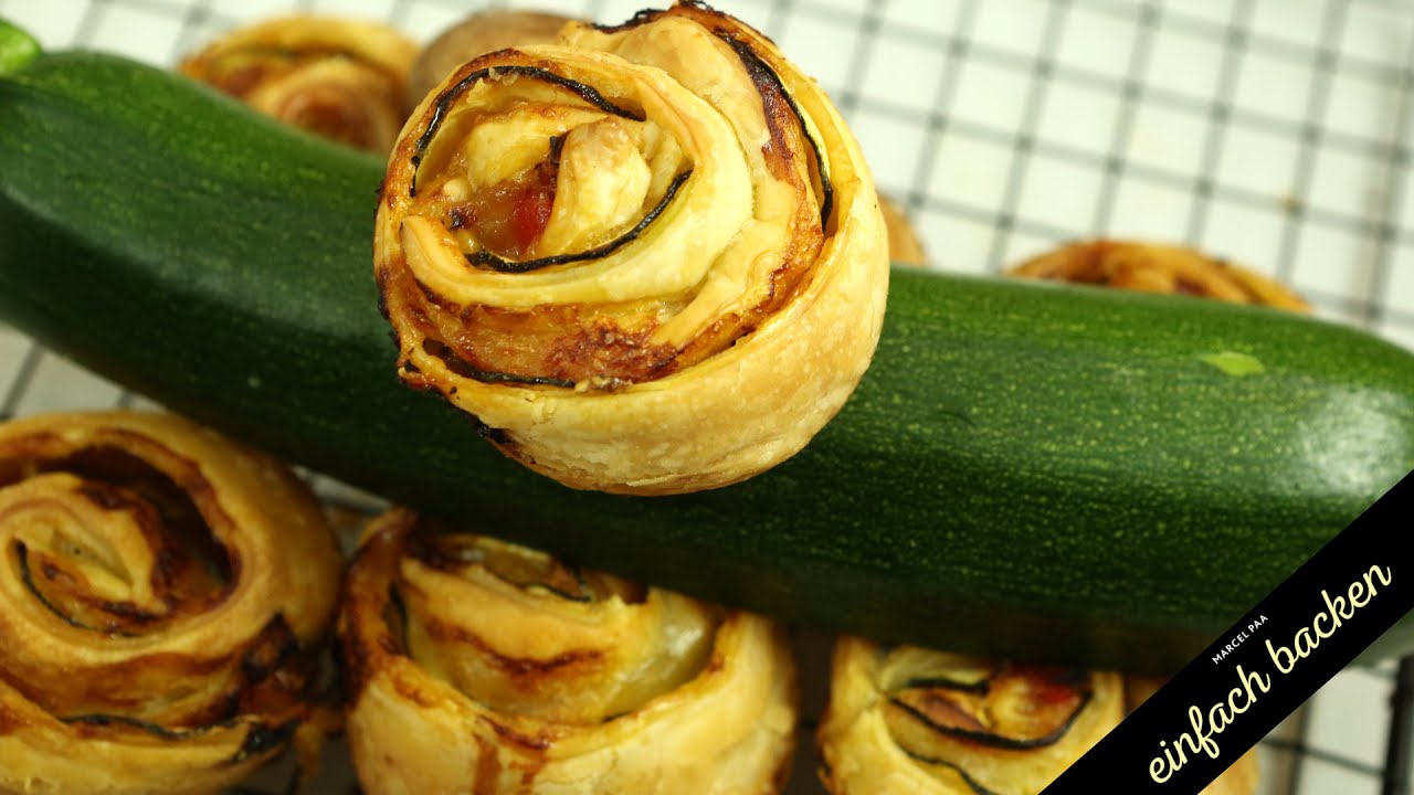 Zucchini Gemüse Blätterteig Rosen