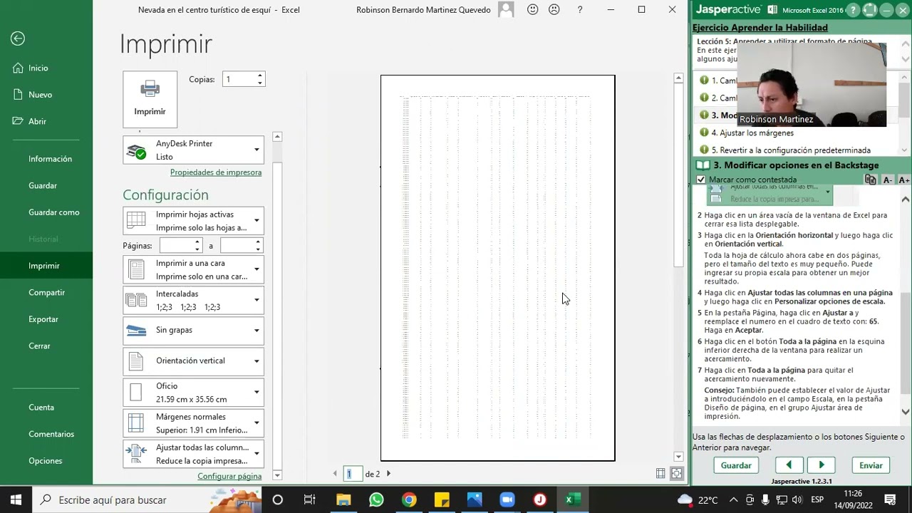 Lección 5.7 - Excel 2016 Core - Certificación MOS - Jasperactive: Formato de página