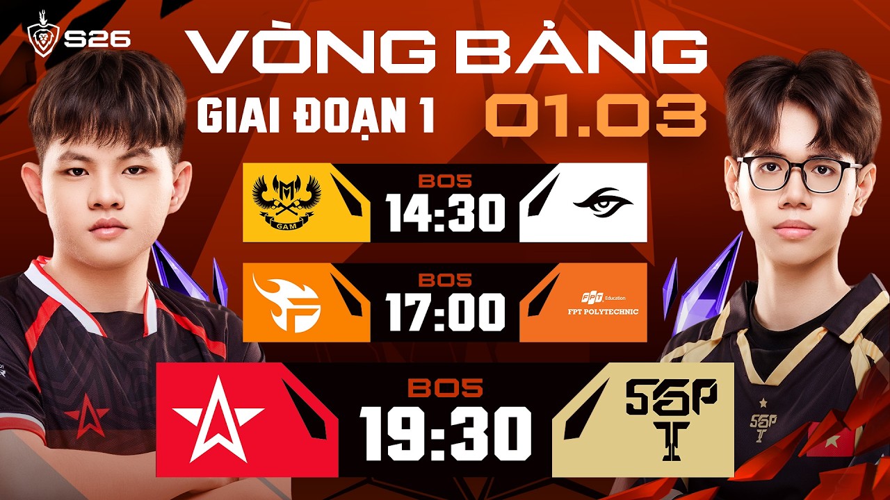 🔴 TRỰC TIẾP: GAM ESPORTS vs TEAM SECRET | GIAI ĐOẠN 1 - LƯỢT ĐI | ĐTDV MÙA XUÂN 2026