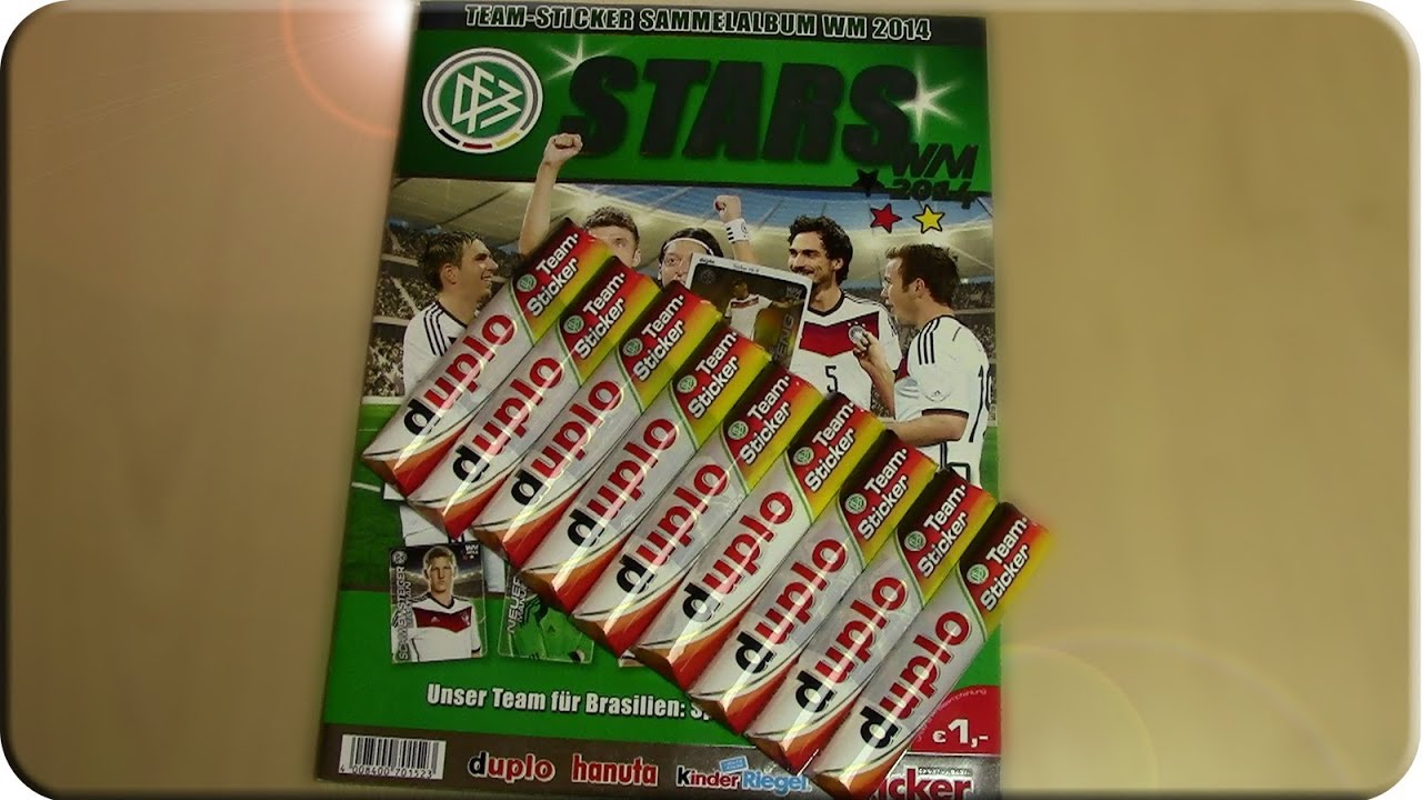 WM2014 Team Sticker Sammelalbum DFB Stars FERRERO 10x Duplo Unboxing