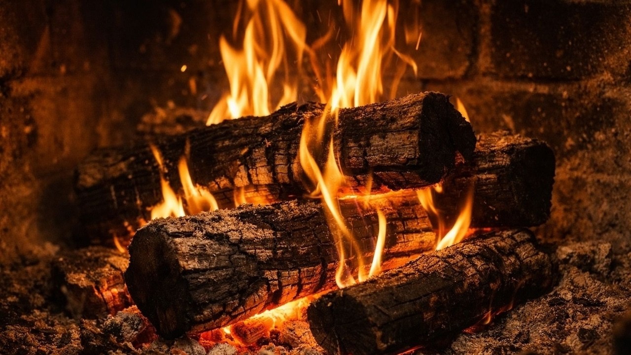 🔥 Real Fireplace Sounds Crackling Fire | 8 Hours Burning Wood for Sleep, Relax, Study