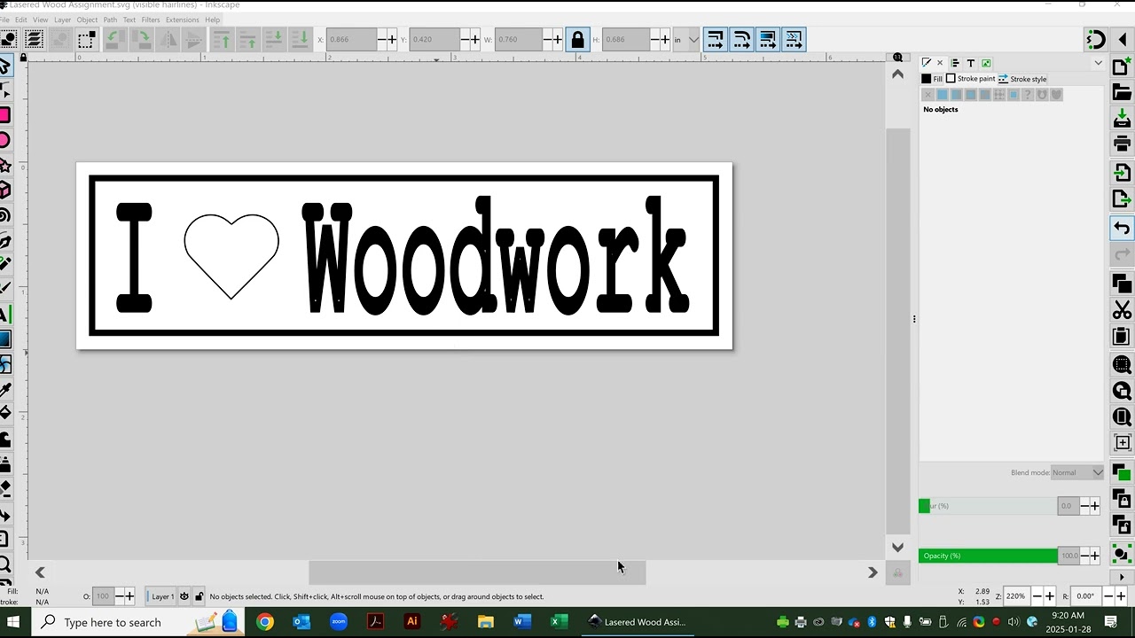 Using Inkscape - Laser a piece of Wood - Part 3