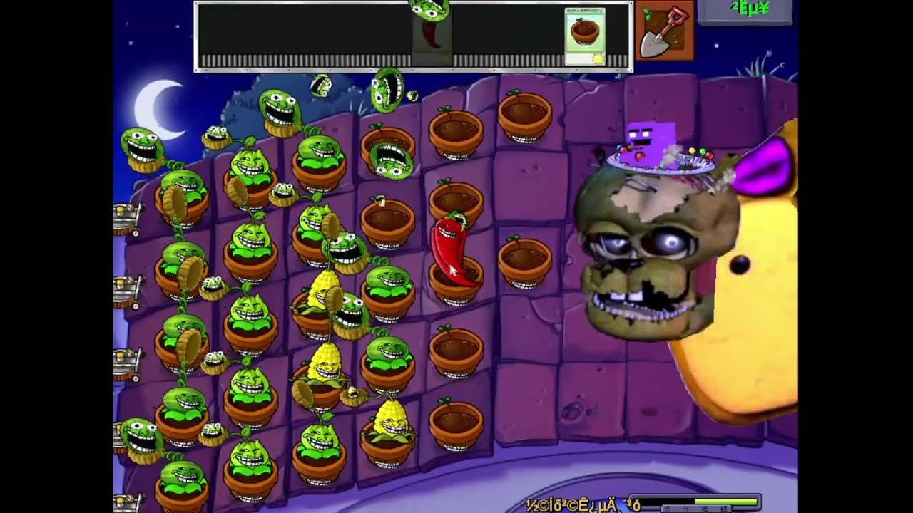 PVZ Troll face vs Fnaf Mod Zomboss fight (Download in desc)