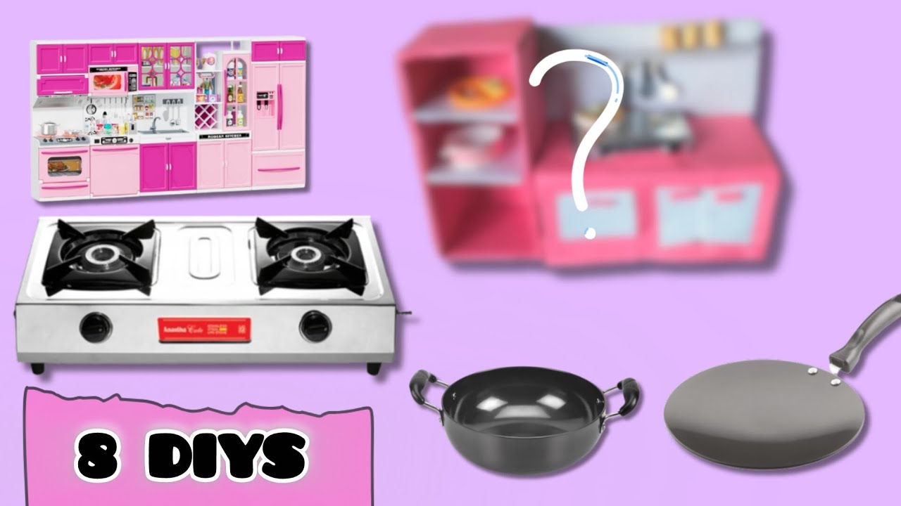 DIY mini kitchen set|8 diys|samar's art world|