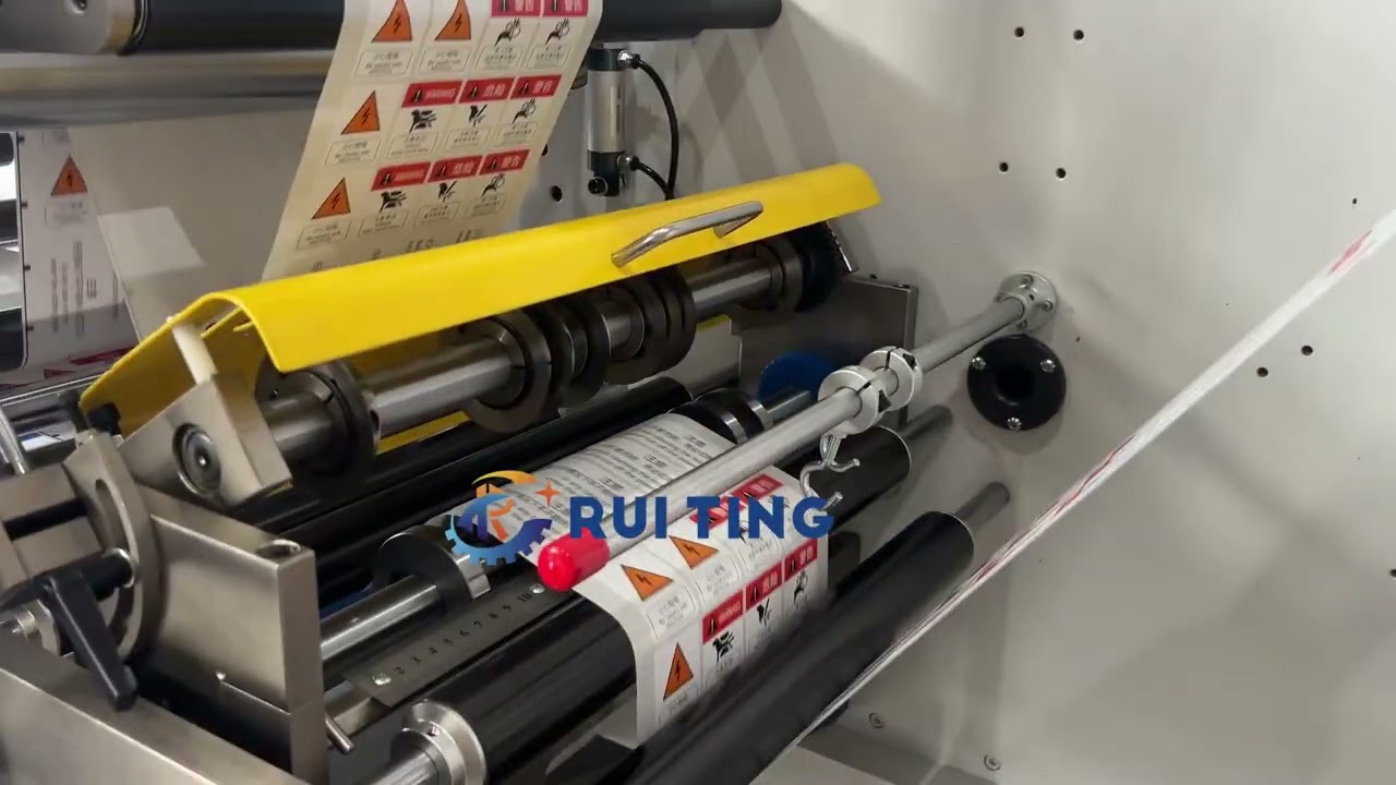 RUITING 380 adhesive label roll to roll semi rotary die cutting machine