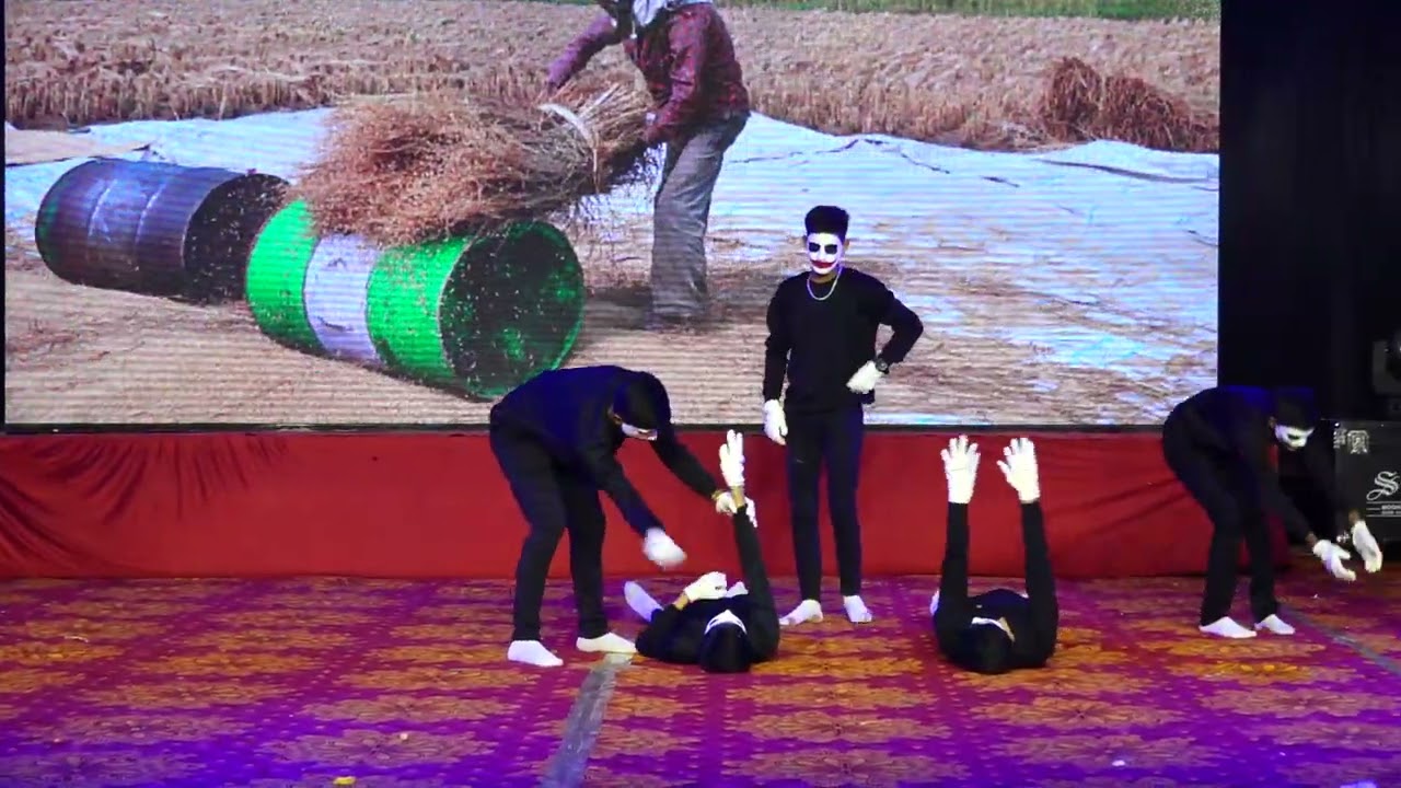 mime performance...save farmers ...10th students...annual day sirsi lions school