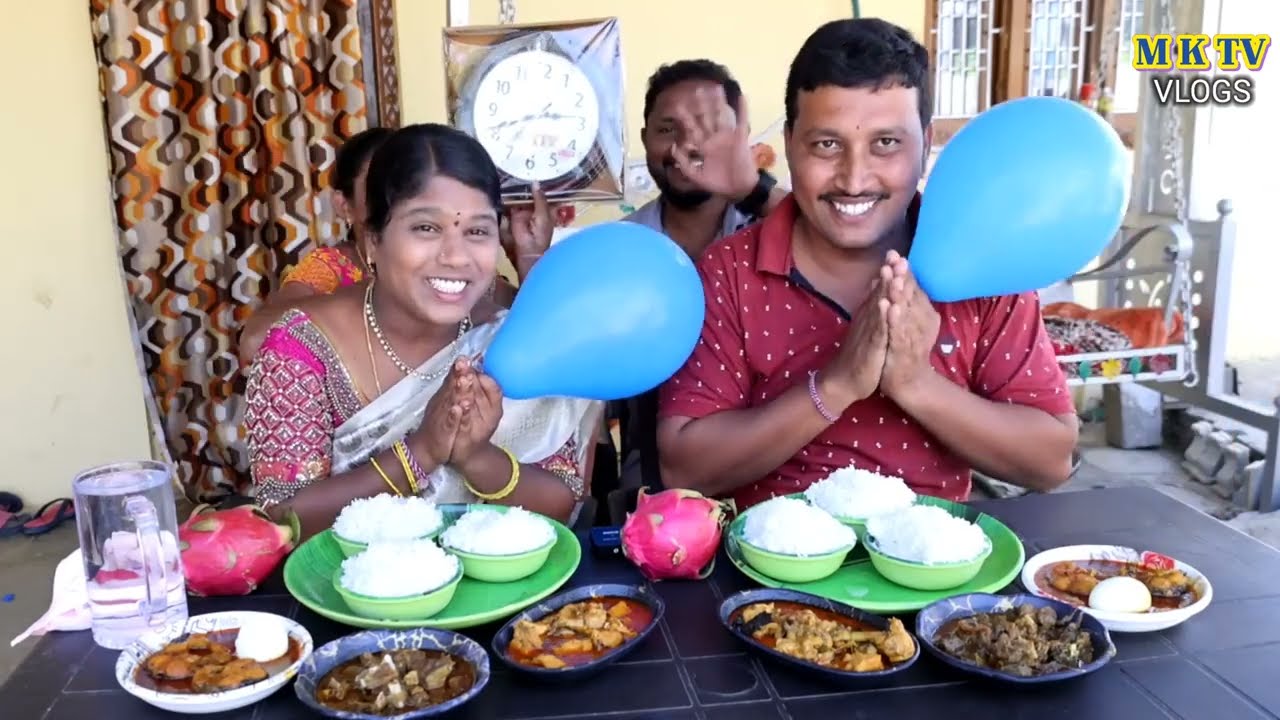mutton chicken fish egg rice eating challange#mktvvarshini #eatingchallenge  MKTV VLOGS