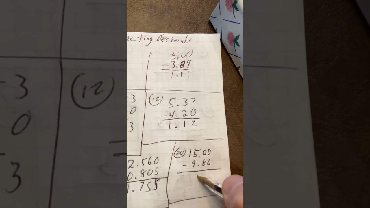 2.5 subtracting decimals