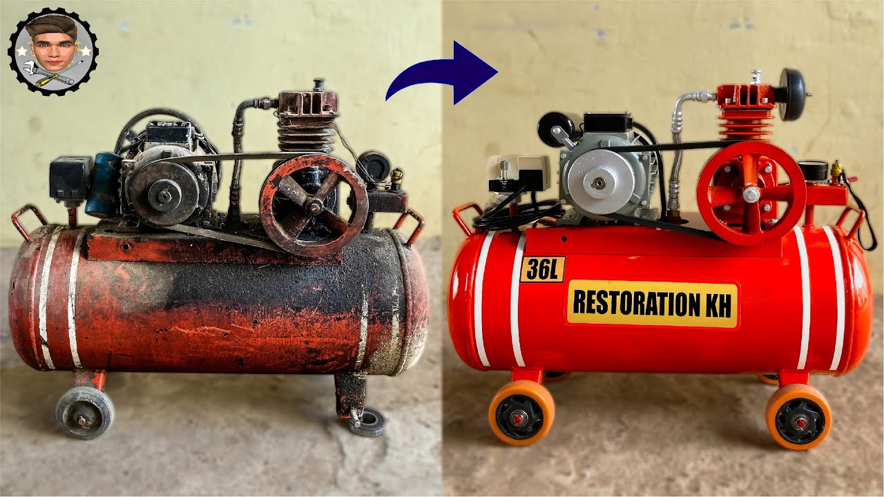 Restoration Old Air Compressor Machine | Nothing is impossible | Restore air Compressor 36 Liter