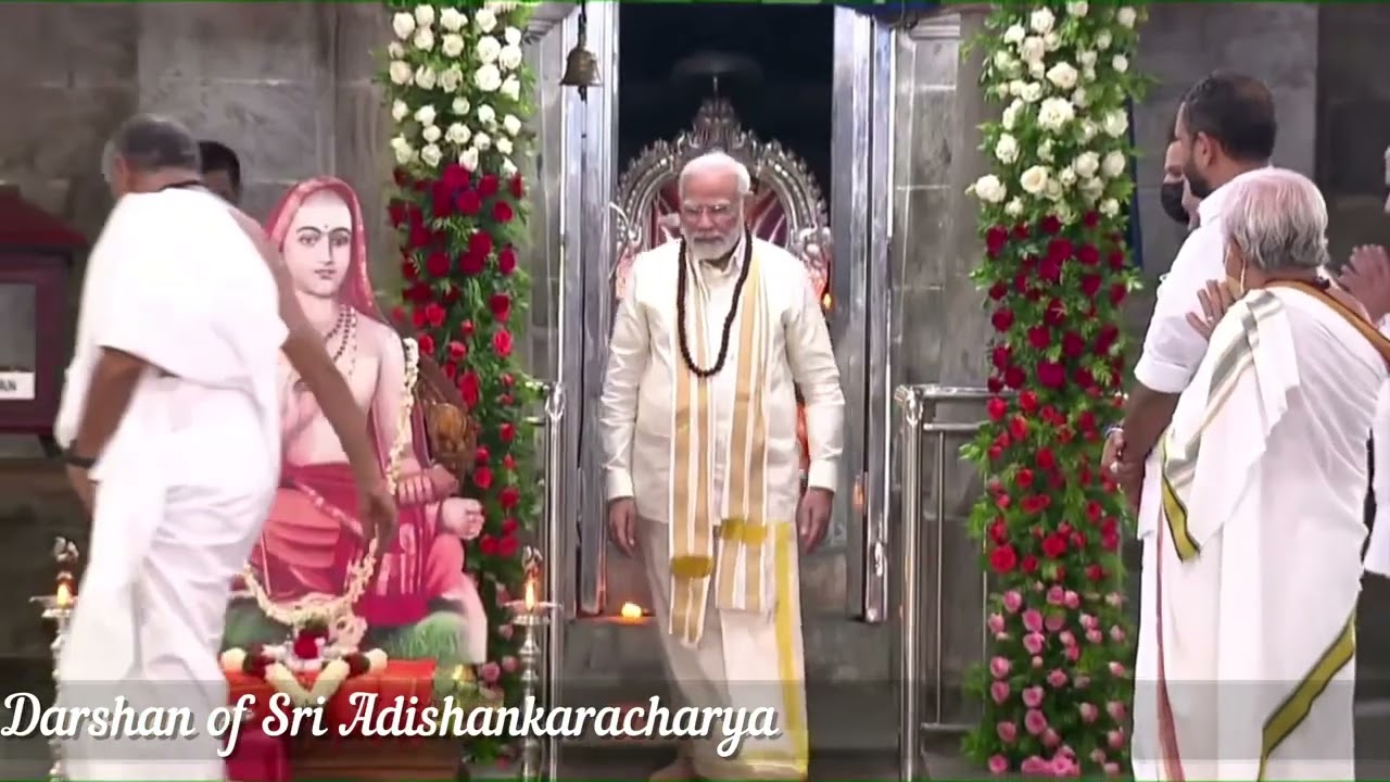 Prime Minister Shri. Narendra Modi at the Janmabhoomi Kshetram of Jagadguru Adishankara at Kalady