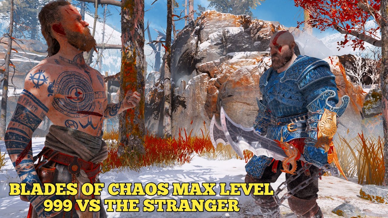 God Of War - Max Level 999 Blades Of Chaos VS The Stranger