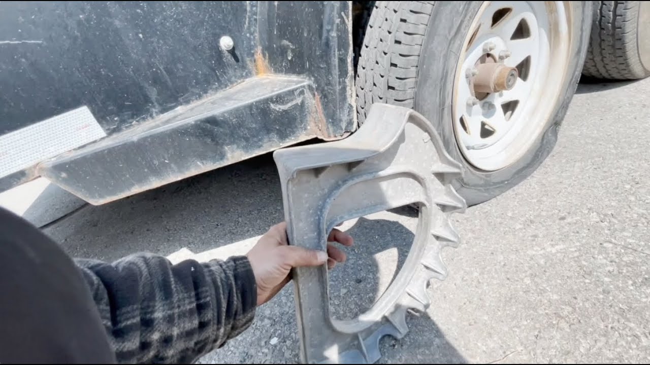 Easiest & Quickest trailer jack - Flat tire from scrapyard