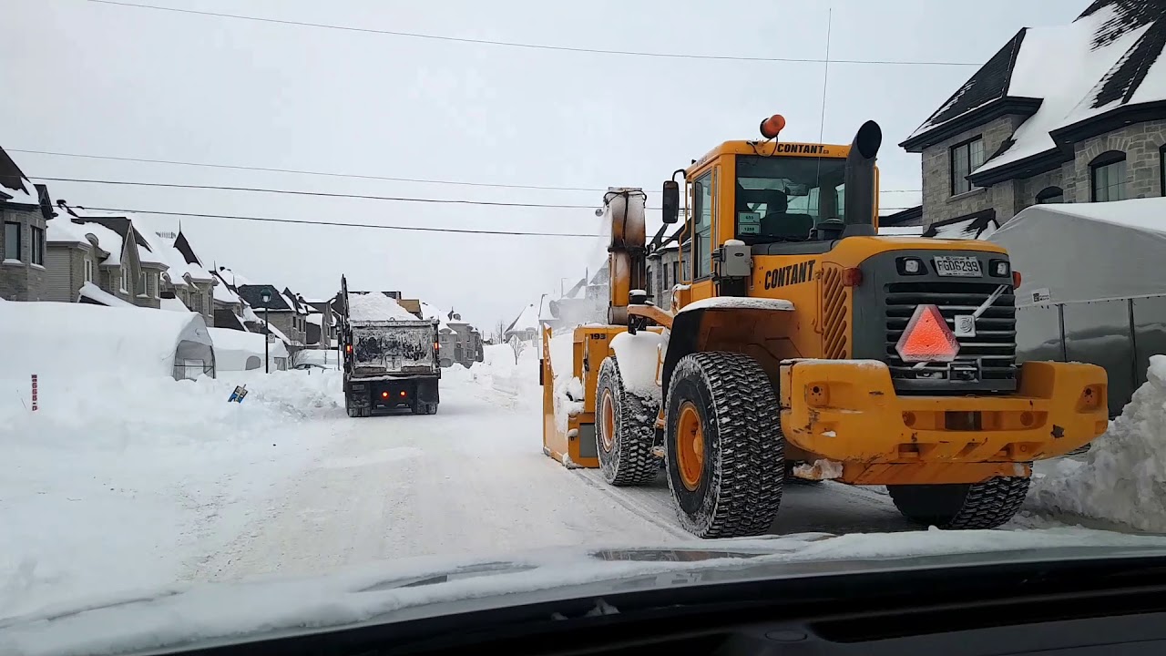 Snow Removal Operation. Laval. Quebec. Canada. D&eacute;neigement 2018.