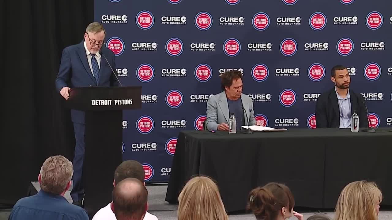 Detroit Pistons officially introduce Trajan Langdon as president of Basketball Operations