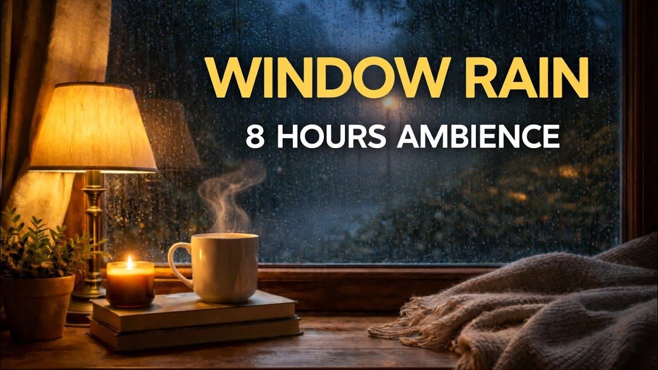 Calm Rain by the Window 🌧️ 8 Hours | Cozy Rain Ambience for Sleep & Study