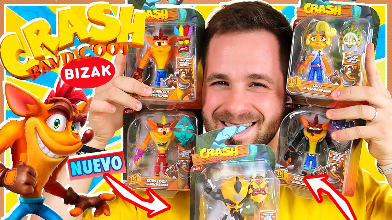 ¡NUEVAS FIGURAS! Crash Bandicoot Bizak UNBOXING FIGURAS CON MASCARA en Pe Toys