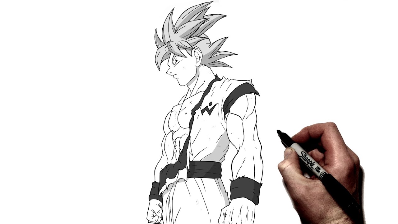 How To Draw MUI Goku | Step By Step | Dragon Ball
