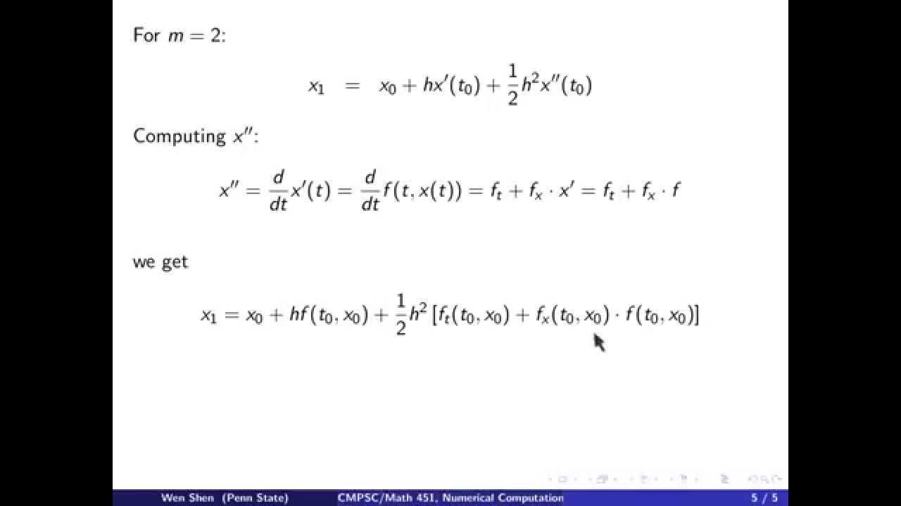 ch9 2. Taylor series methods for ODEs. Wen Shen