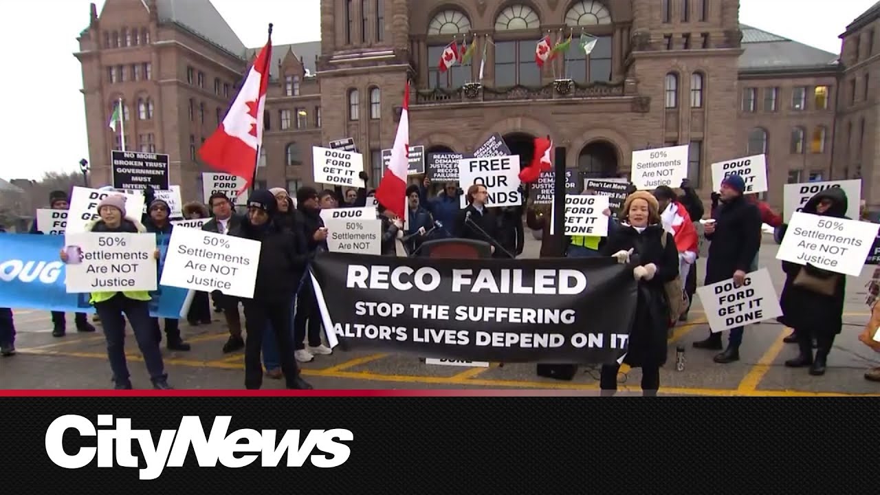Realtors rally at Queen's Park demanding full commission payments after iPro Realty scandal