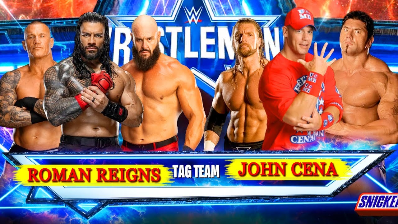 Roman Reigns Braun Strowman & Randy Orton vs. John Cena Batista & Triple H | Tag Team Match