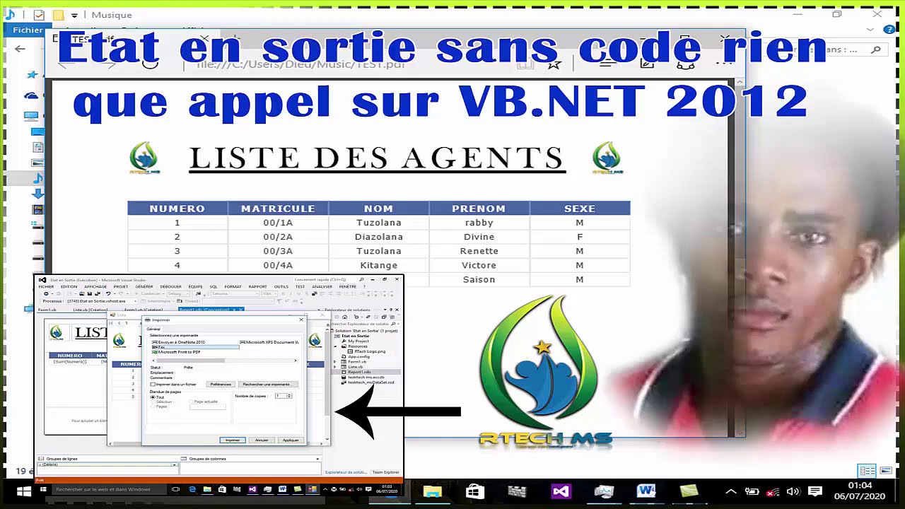 État en sortie sans code (suite) Programmation en vbnet