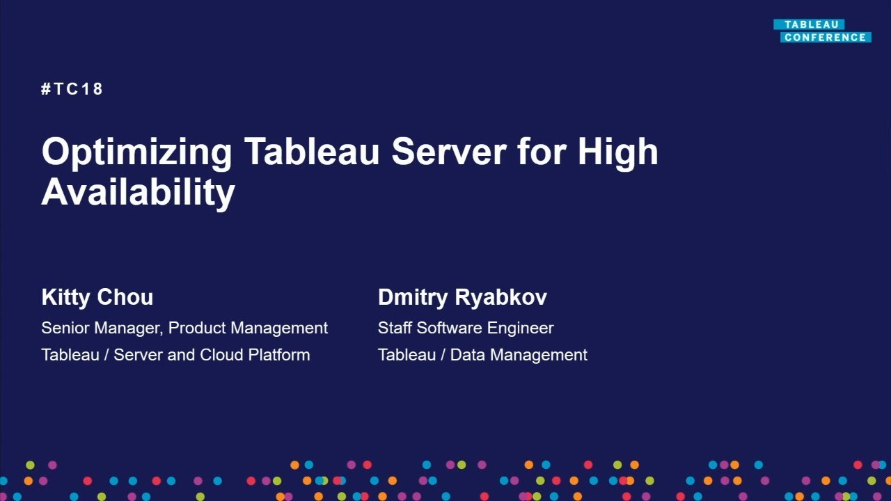 Optimizing Tableau Server for high availability