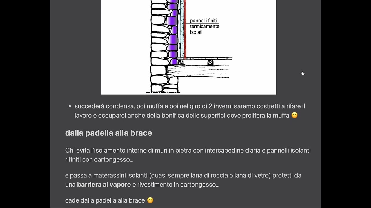 95# Isolamento interno di muri in pietra, facile ma sbagliato
