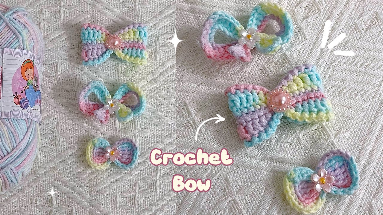 Easy Crochet Bow Tutorial for Beginners | 3 Ways to Crochet a Bow | Tiny Crochet Lab