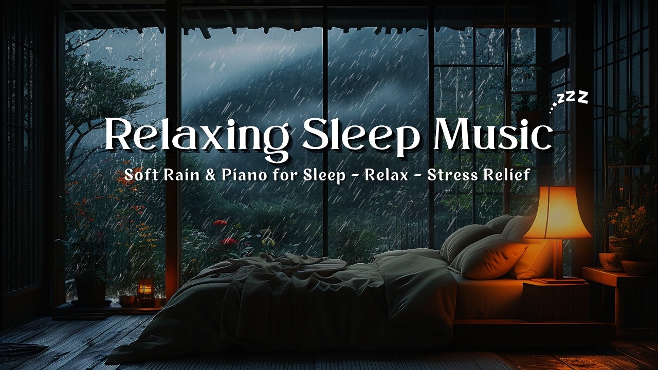 🌧️ Rain Sounds for Sleeping 🌙 Soft Piano Music for Deep Sleep, Anxiety Relief & Stress Relief