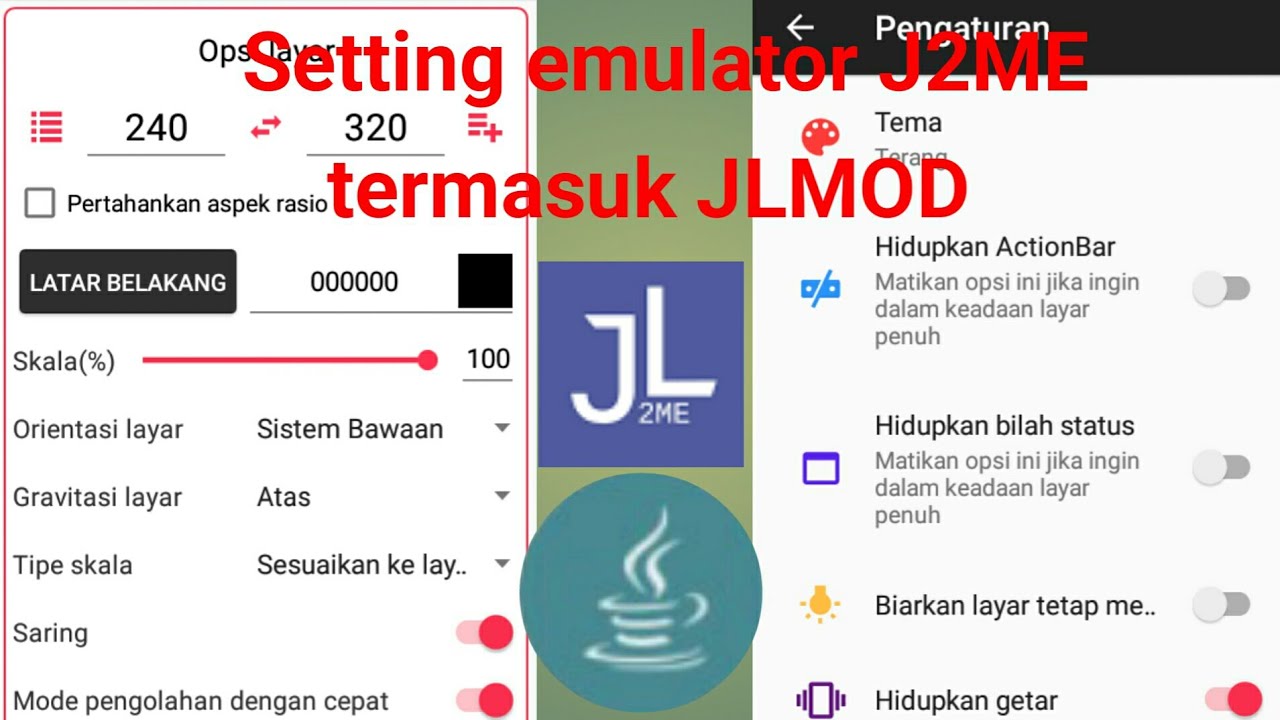 Review semua pengaturan di emulator J2ME termasuk JLMOD | Setting