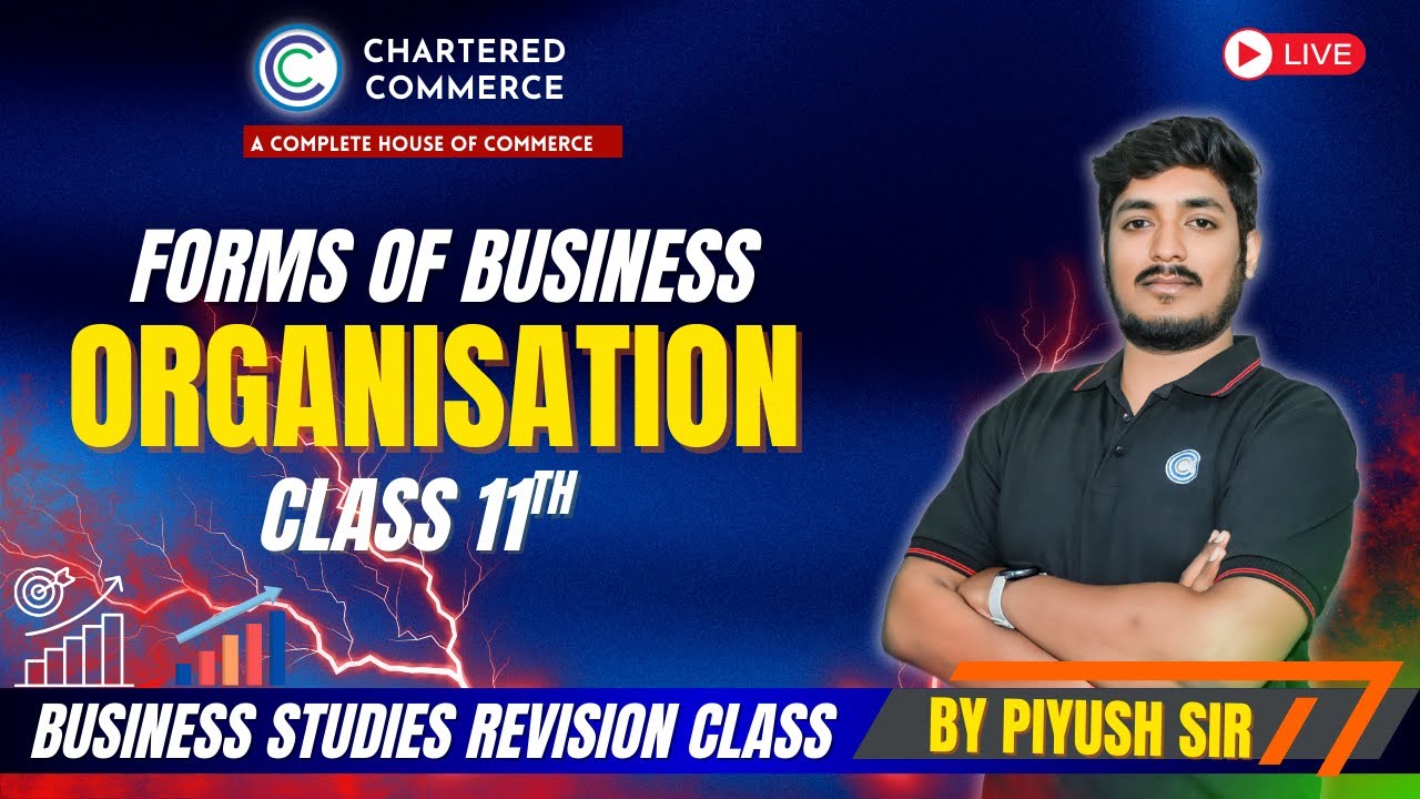 BUSINESS STUDIES - FORMS OF BUSSINESS ORGAISATION | CLASS 11th |  PIYUSH SIR |  CHARTERED COMMERCE